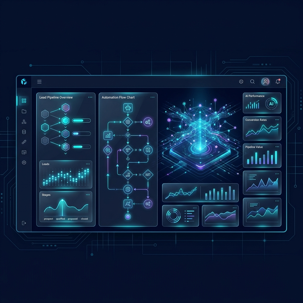 High-tech AI Automation Dashboard Mockup